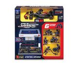 Diorama Red Bull F1 RB21 Garage Pit Stop Max Verstappen 2025 1/43 BBURAGO 18-38459-1
