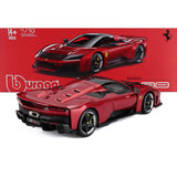 Ferrari F80 2024 Rosso Supercar With Silver Black Wheels 1/18 BBURAGO SIGNATURE 18-16919