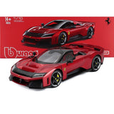 Ferrari F80 2024 Rosso Supercar With Silver Black Wheels 1/18 BBURAGO SIGNATURE 18-16919